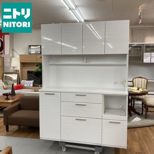 ジモティー限定価格！S771 ⭐ NITORI ニトリ キッチンボード (ソレル 140KB WH) 幅139.5cm USED 綺麗