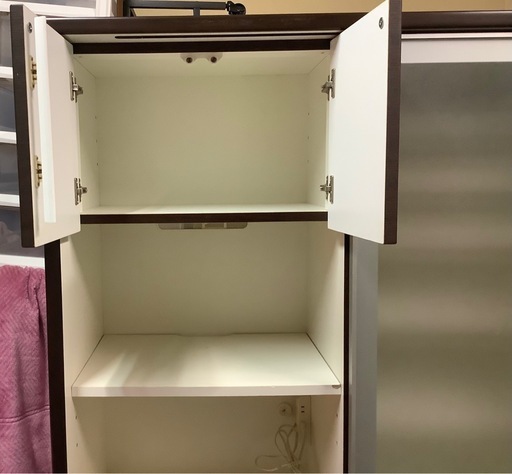 【リサイクルサービス八光】幅120㎝　ニトリ　スライドドア　大型食器棚　ダークブラウン