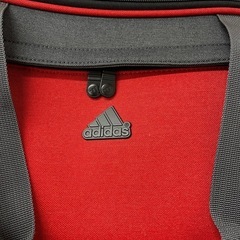 【中古品】adidas アディダス ボストン キャリー ショルダー 3way バック 赤 大容量 南京錠付き 旅行カバン の画像