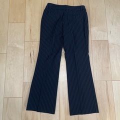 レディース　パンツ　黒　ストライプの画像