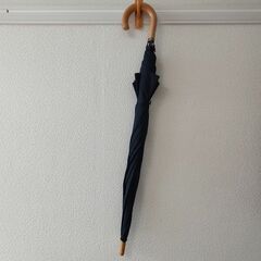 しまむら 75cm　大き目の傘 黒 グラスファイバー親骨