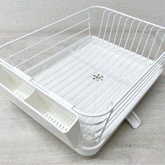【中古品】アスベル 縦横兼用 Wコート 水切り  「Nポゼ」  ホワイト キッチン用品 食器洗いカゴ　 の画像