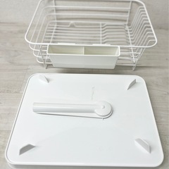 【中古品】アスベル 縦横兼用 Wコート 水切り  「Nポゼ」  ホワイト キッチン用品 食器洗いカゴ　 の画像