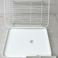 【中古品】アスベル 縦横兼用 Wコート 水切り  「Nポゼ」  ホワイト キッチン用品 食器洗いカゴ　 の画像