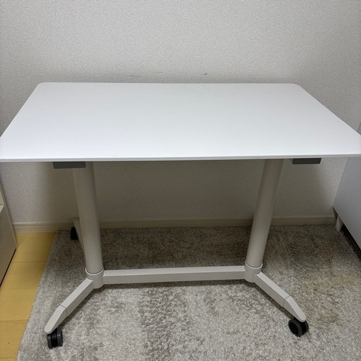 100cm×60cm 昇降式デスク スタンディングデスク　 キャスター付き