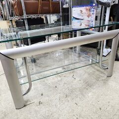 ガラス天板 センターテーブル 幅80×奥50×高44cm ローテーブル 天板下収 ソファテーブル 札幌市 平岸店の画像