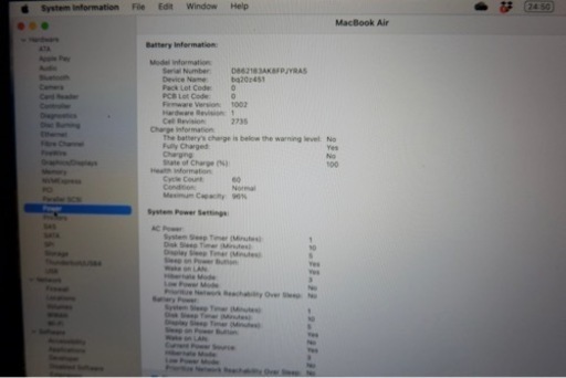 MacBook Air M1 2020 8GB ユニファイドメモリ 256GB