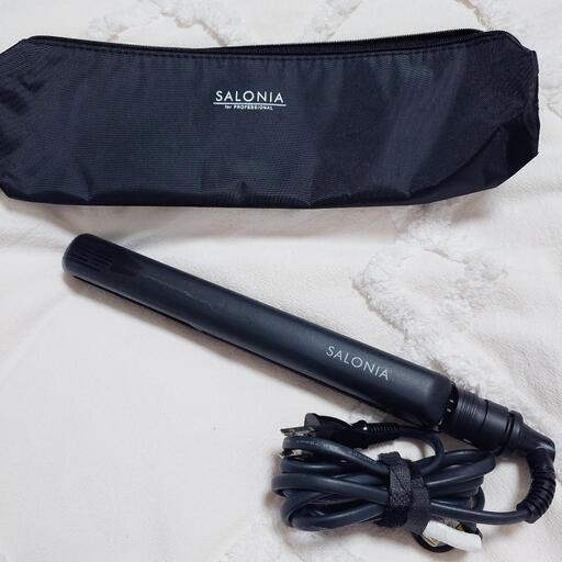 SALONIA サロニア ストレートヘアアイロン ブラック 収納ポーチ付き