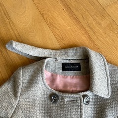ダブルブレストツイードジャケット (ノーカラー)グレーの画像