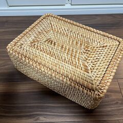 【無印良品】重なるラタン長方形バスケット・小 2点の画像