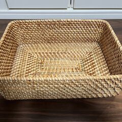 【無印良品】重なるラタン長方形バスケット・小 2点の画像