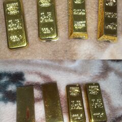 【まだ受付中】金の延べ棒 ミニチュア模型 4つセット ディスプレ...