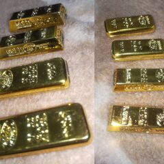 【まだ受付中】金の延べ棒 ミニチュア模型 4つセット ディスプレイなどに♪ 早い者勝ちです✨✨の画像