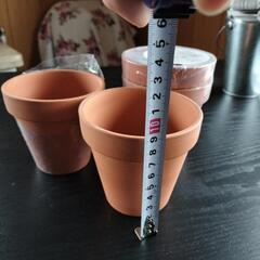 未使用素焼き植え木鉢4個の画像