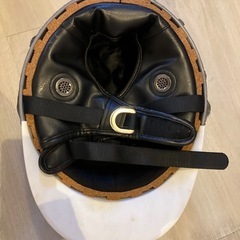 赤ラメ　コルク半　半キャップ　ヘルメットの画像