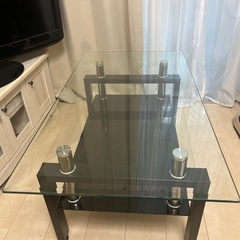 ガラステーブル　黒