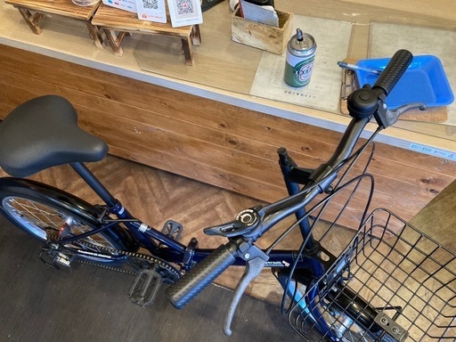 【チェーン新品！】6段変速　20インチ折りたたみ自転車　ネイビー