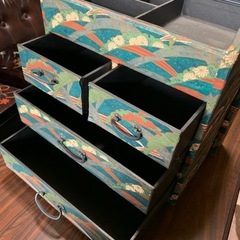 和風デザイン　裁縫箱　引出し付きの画像