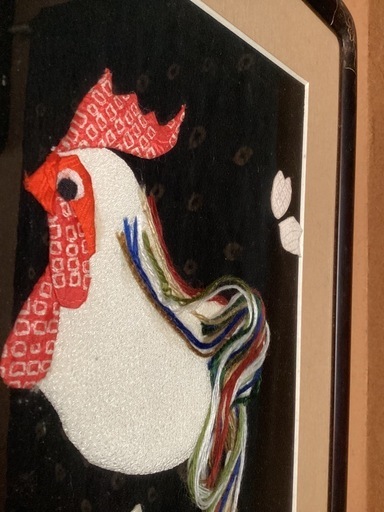 ちりめん額入り絵画