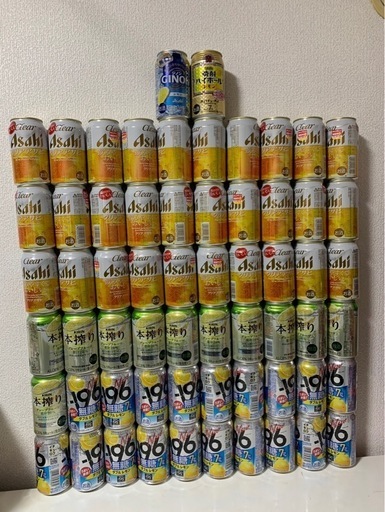 ビール、チューハイ各種　計62本