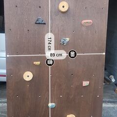 【自作】ボルダリングウォール（中古）※クライミングシューズ付きの画像