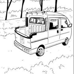 デッキバンに乗って居る人。