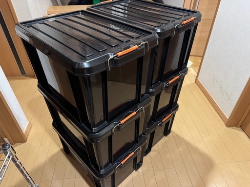 アイリスオーヤマ バックル コンテナ 45L BL-45 エコブラック　旧型　6個セット