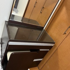 ドレッサー　ダークブラウン　椅子付き
