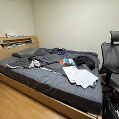 ダブルベッド（収納・コンセント・照明付き）