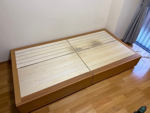 KG32⭐️美中古⭐️無印良品　収納ベッド　シングル　オーク材
