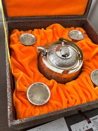 売れ筋商品お見逃しなく 煎茶道具 （☆012021 中国錫、急須 中国 湯こぼし 浄足 錫製 皿・プレート