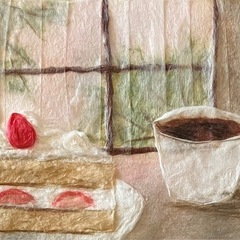 彩真和紙ちぎり絵教室●体験無料●の画像