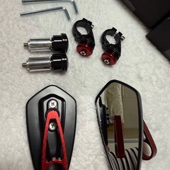 バイクミラー左右2本セット 汎用バイク用取り付け簡単 360調可...