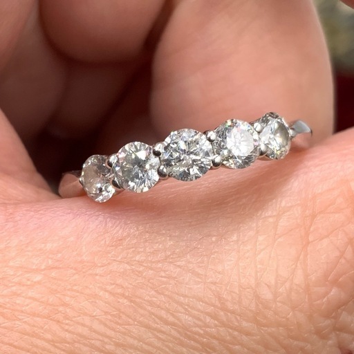 Pt900 1ct ダイヤ　リング　約19号　3.8g 一文字リング