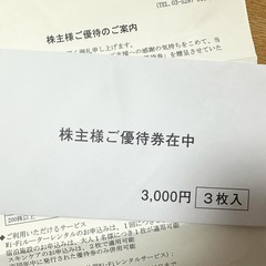 株主優待券　9000円分の画像