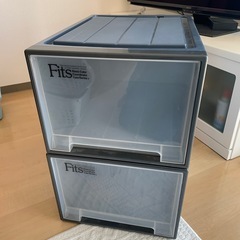 衣装ケース　黒　深型　２つ組み