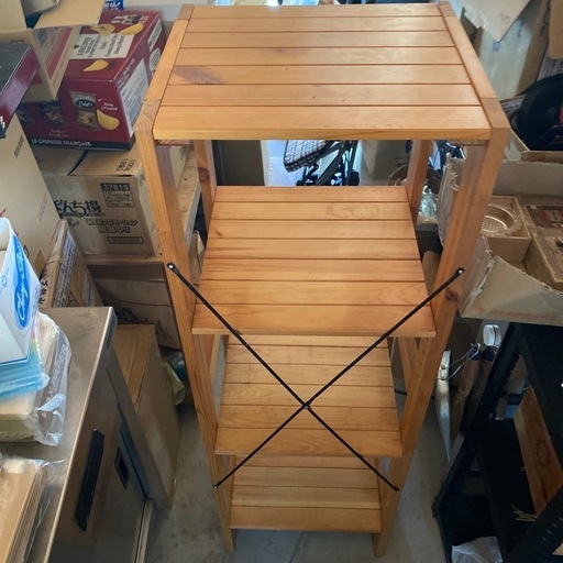 木製ラック　棚　無垢材　4段　収納家具