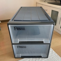 衣装ケース　黒　長め　２つ組み