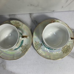 ☆値下げ☆A2503-562 TK Lovely pearl カップ&ソーサー 2客 バラ売り不可 色はげ キズ スレありの画像