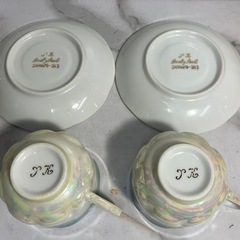 ☆値下げ☆A2503-562 TK Lovely pearl カップ&ソーサー 2客 バラ売り不可 色はげ キズ スレありの画像