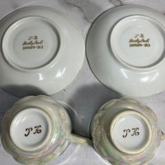 ☆値下げ☆A2503-563 TK Lovely pearl カップ&ソーサー 2客 バラ売り不可 色はげ キズ スレありの画像