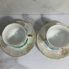 ☆値下げ☆A2503-563 TK Lovely pearl カップ&ソーサー 2客 バラ売り不可 色はげ キズ スレありの画像