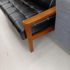※値下げ致しました。【ドリーム尾浜店】コンパクトソファ　BK/BR　 高さ(H)76cm× 幅(W)125cm× 奥行(D)75cm【joh4631】の画像
