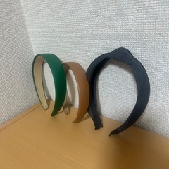 カチューシャ 緑 茶 グレー