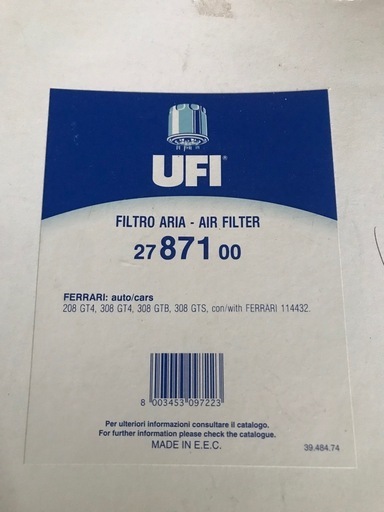 Ferrari 308GTB air filter エアフィルター