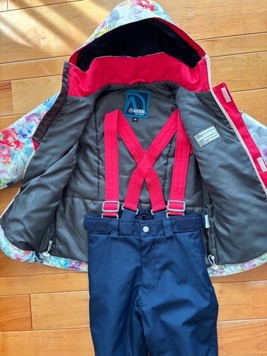 子供用カラフル花柄スノーボードウェアn