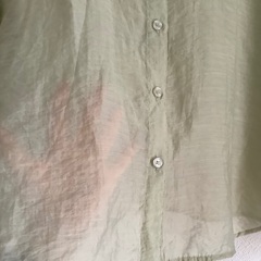 【美品！】W closet ダブルクローゼット　フリーサイズ　Fサイズ　シースルー　シャツ　ブラウス　長袖　ライトグリーン　の画像