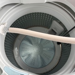 AQUA 5.0kg洗濯機 AQW-GS50JBK 2021年製 通電確認済み 3Dアクティブ洗浄 高濃度クリーン浸透 クリアガラストップ コンパクトサイズの画像