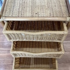 キャスター付きラタンチェスト【町田市再生家具】243510の画像