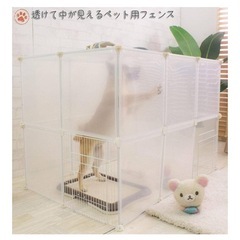 VENTOTA ペットフェンスセットドア付 透明 犬 猫 うさぎ バリアゲート サークルの画像